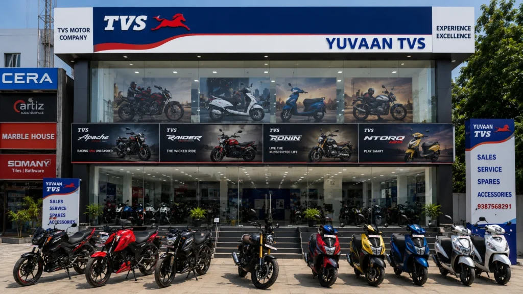 Yuvaan TVS Showroom – Premium Motorcycle Lineup